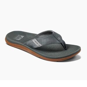 Reef Santa Ana CI4652 Sandals Men's Sz 13 Gray Leather Cushion Flip Flop
